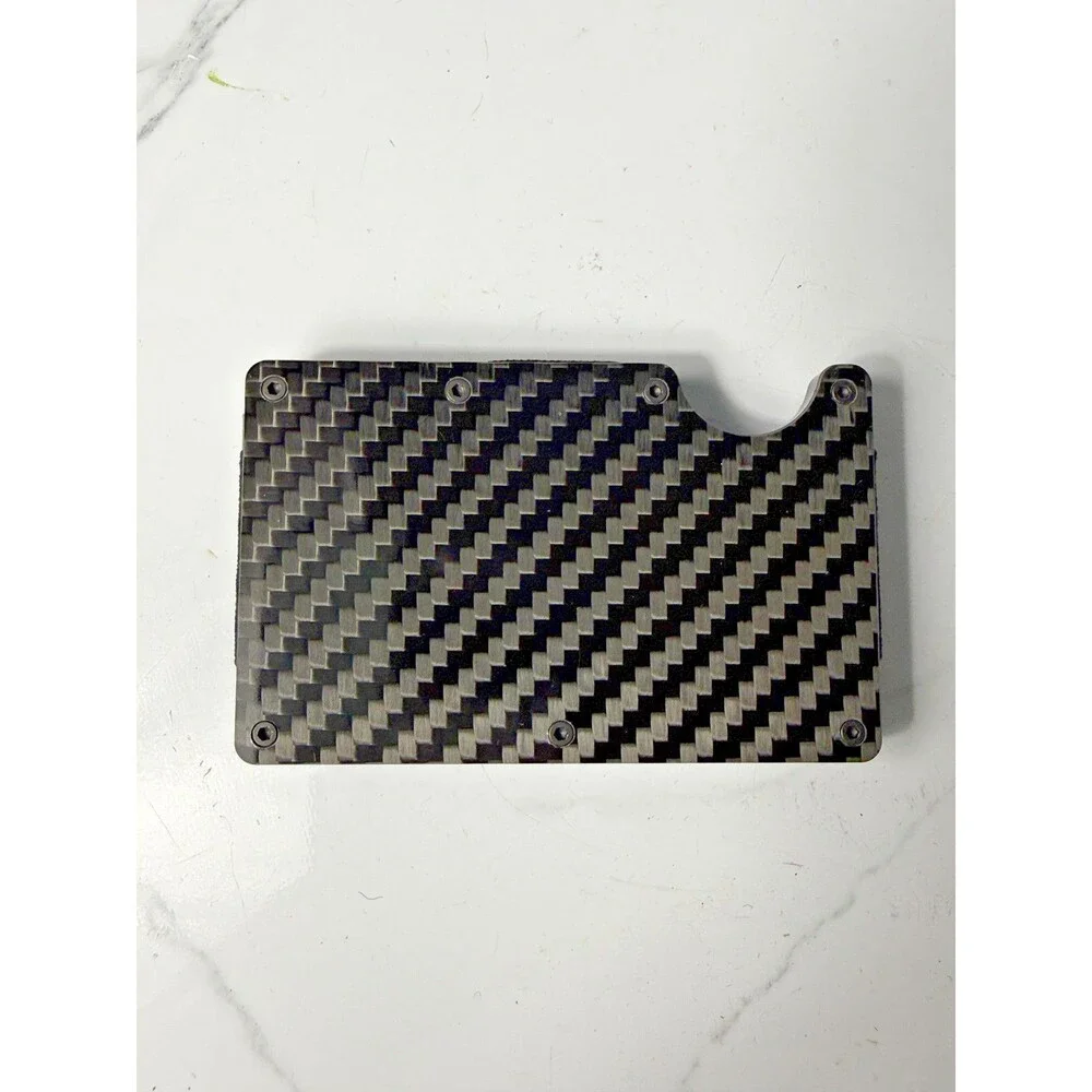 Mens RFID Blocking Slim Money Clip Carbon Fiber Wallet ID Credit Card Holder New